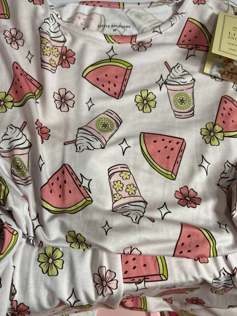 Little Snuggles Bamboo Watermelon Floral Print Moo Moo Nightgown Women’s Medium